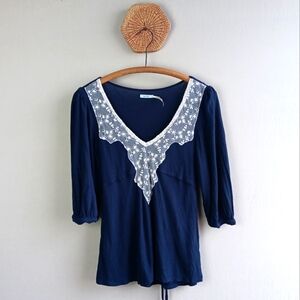 Vtg Y2K Urban Outfitters Kimchi Blue Babydoll Empire Waist Tie Back Top Sz S